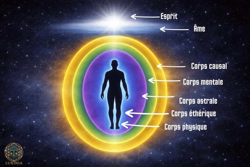 les 7 corps subtils, les niveaux de l'âme, incarnation physiqque